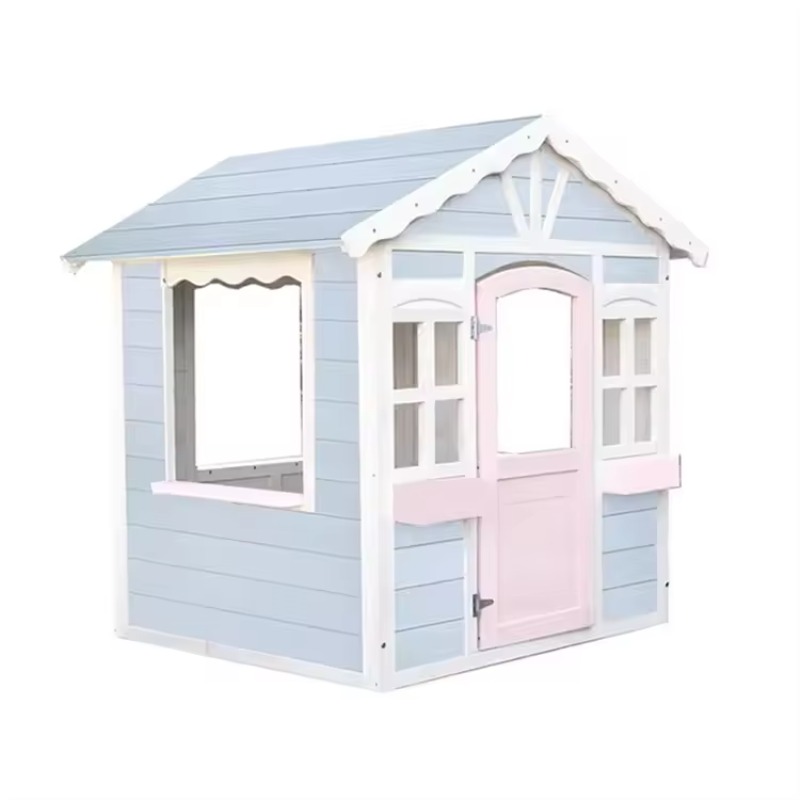 Kids Outdoor Wooden Playhouse - Casa de juegos de madera para