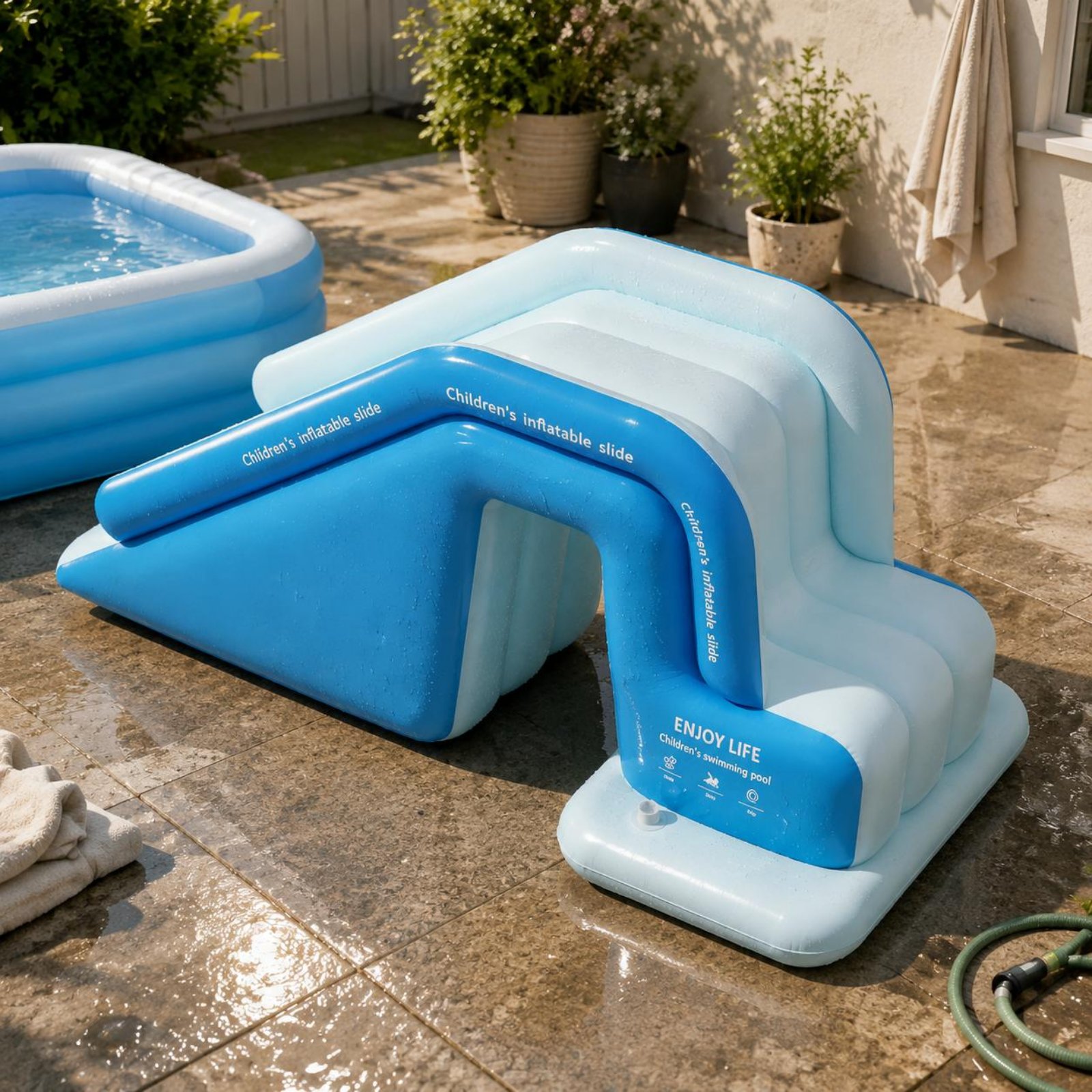 Kids Outdoor Inflatable Water Slide - Tobogán Inflable para Piscina, Parque Acuático