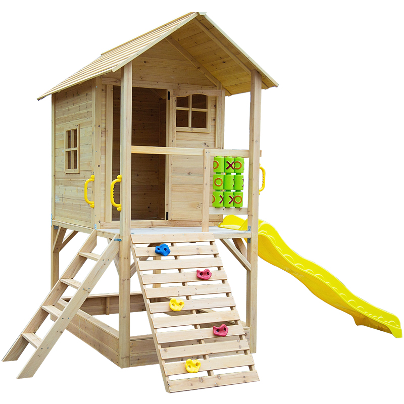 Kids Outdoor Wooden Playhouse - Casitas de Juego de Madera para