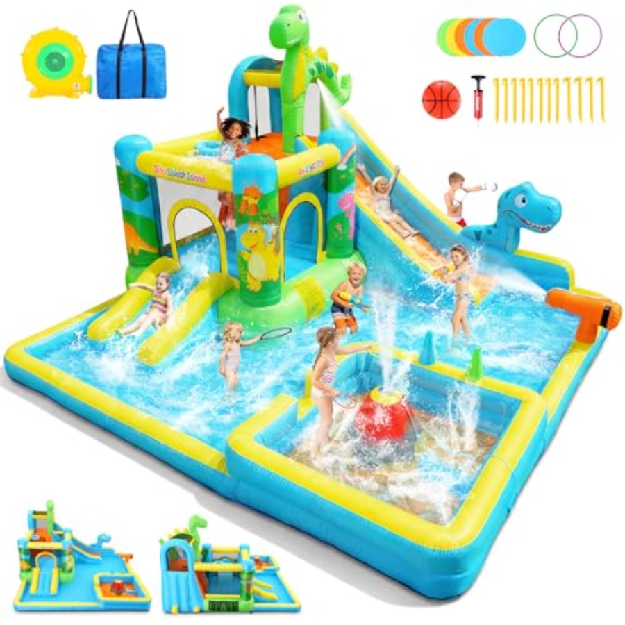 Kids Outdoor Inflatable Water Slide - Tobogán acuático inflable para exteriores: castillo