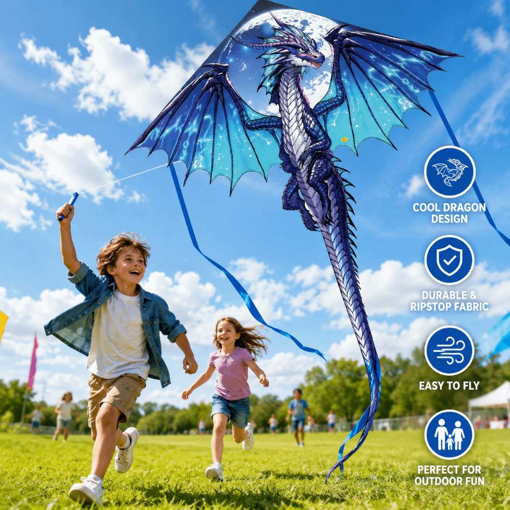 Kite Easy Fly Kids - Cometa Dragón Azul Air Snake con