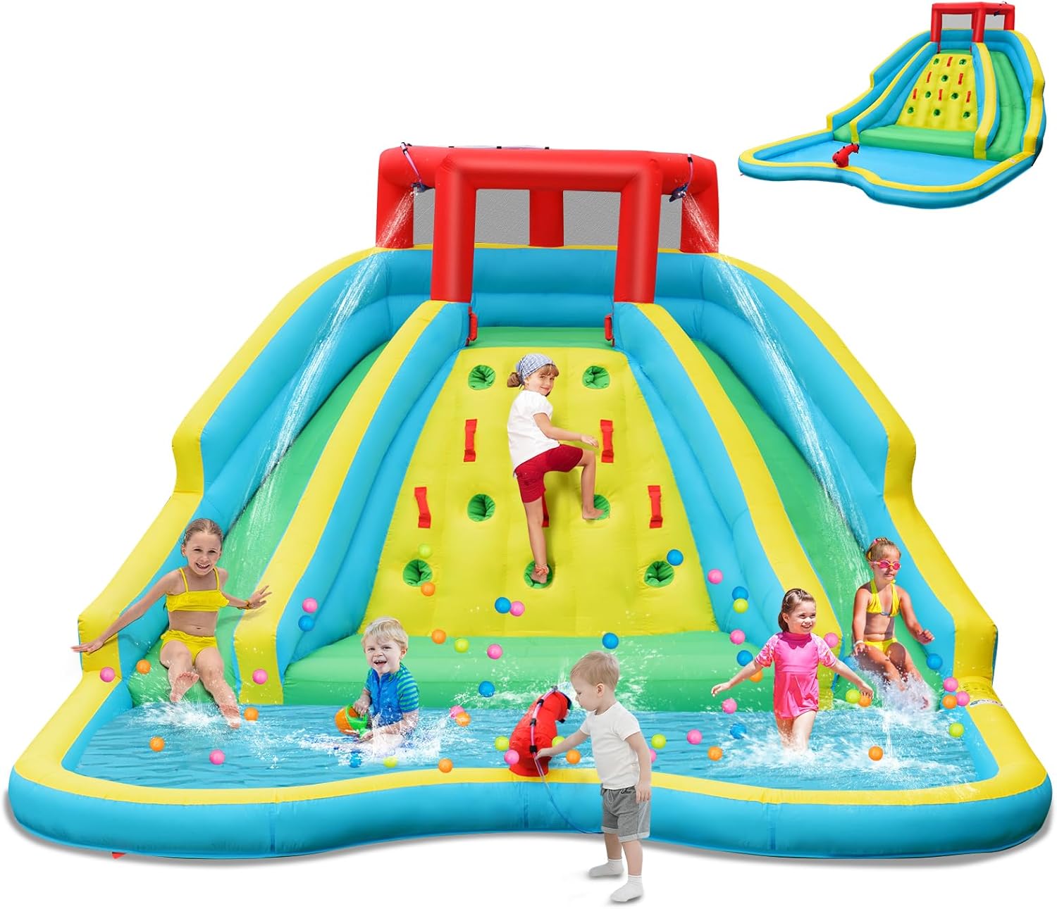 Kids Outdoor Inflatable Water Slide - Tobogán Acuático Inflable Gigante para Niños,