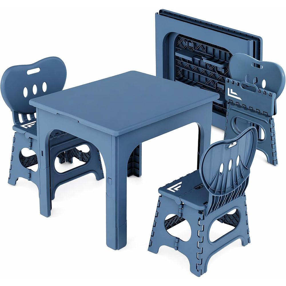 Kids Outdoor Chair And Table - Juego de mesa y sillas plegables,
