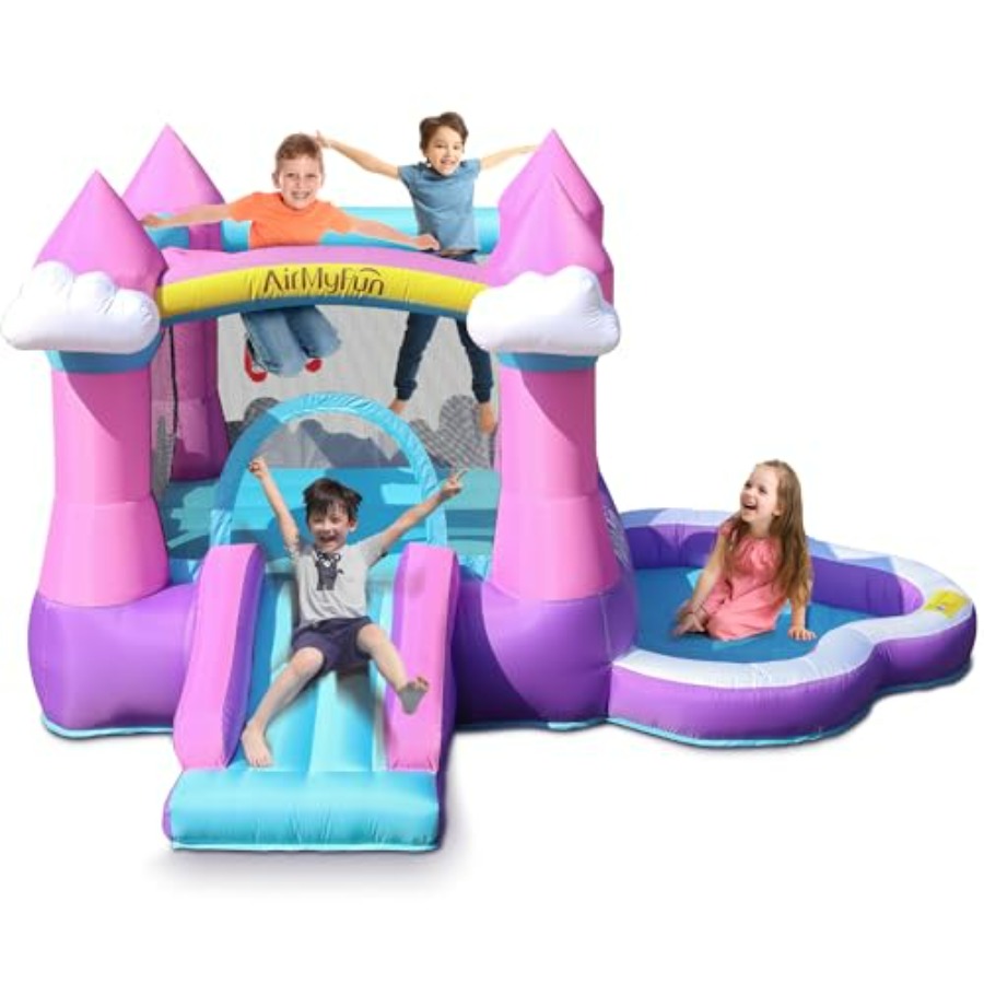 Kids Outdoor Inflatable Water Slide - Casa inflable rosa para niños de