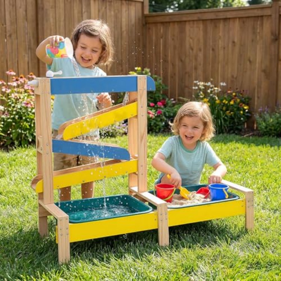 Kids Outdoor Wooden Playset - Juego de actividades al aire libre