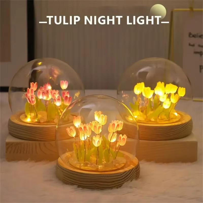 Kids Outdoor Movie Night - Mini tulipán LED hecho a mano,