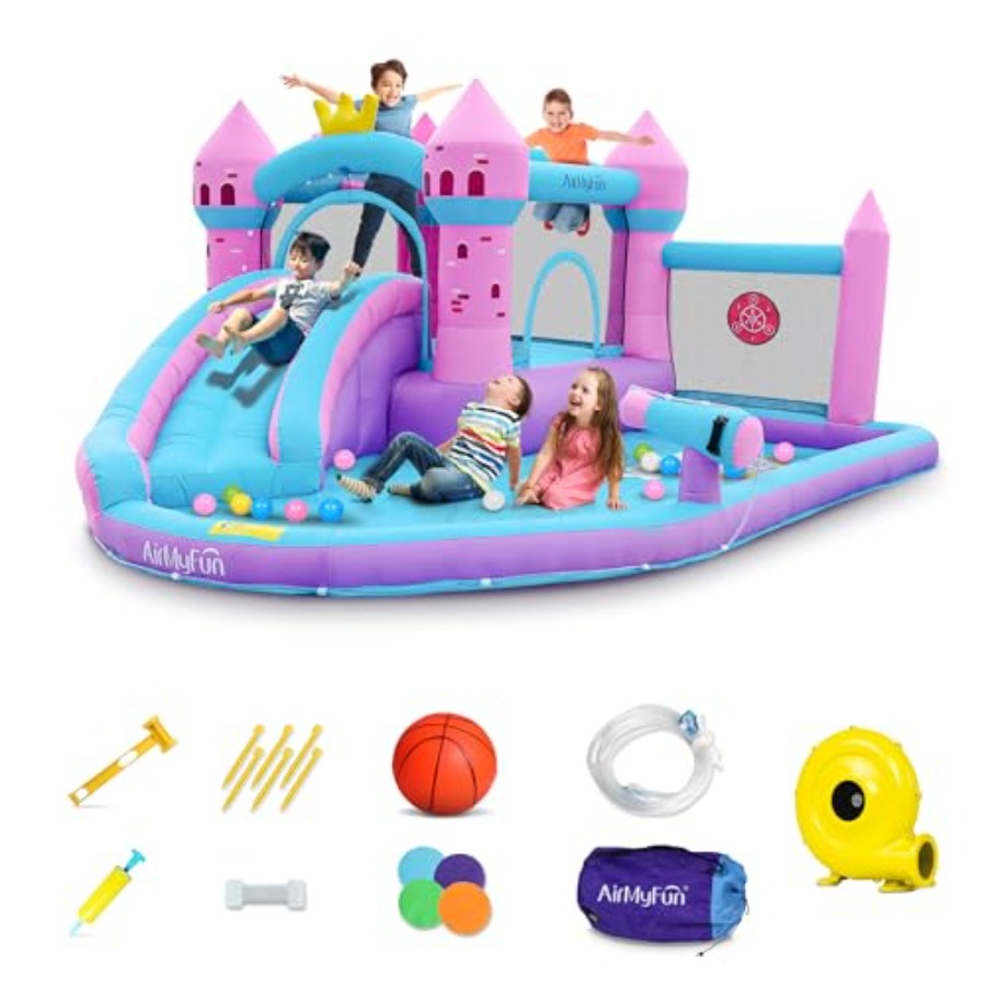 Kids Outdoor Inflatable Water Slide - Tobogán acuático inflable para jardín, casa