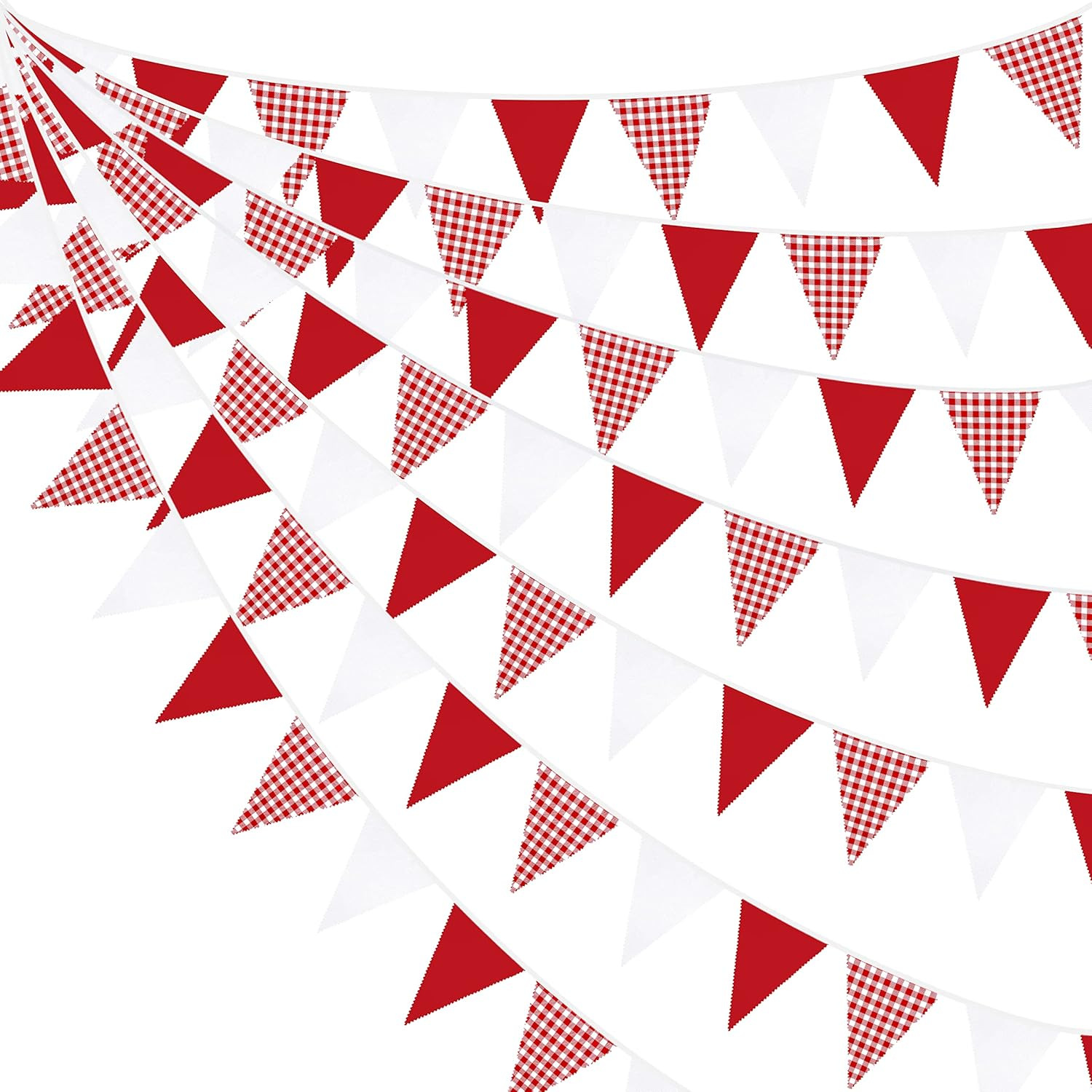 Kids Outdoor Garden Set - Guirnalda de Banderines Triangulares Rojos y