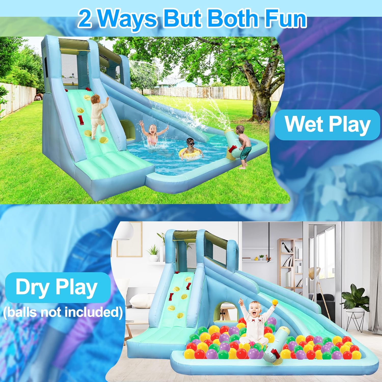 Parque Acuático Inflable 6 en  - Kids Outdoor Inflatable Water Slide reseña y precio
