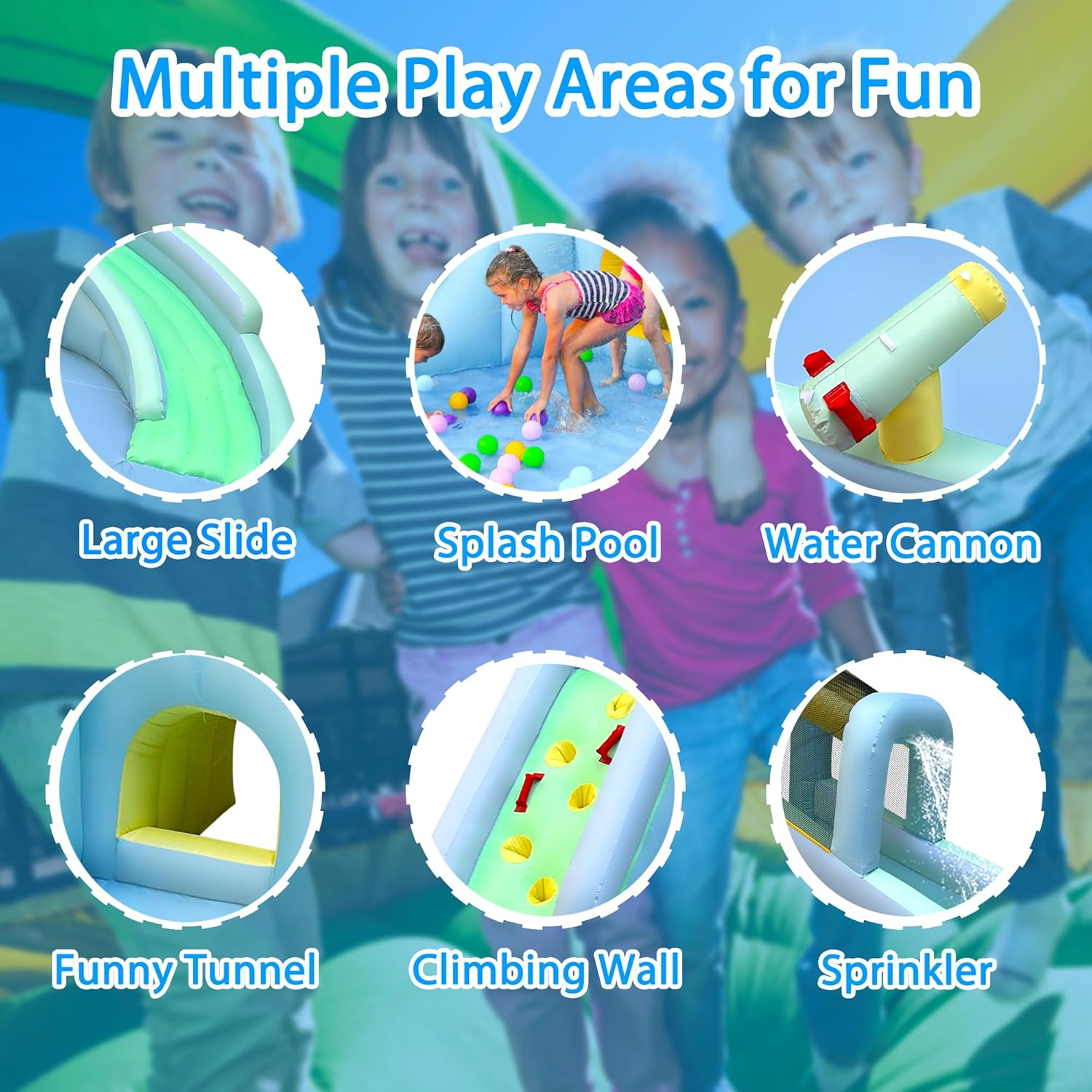 Parque Acuático Inflable 6 en  - Kids Outdoor Inflatable Water Slide reseña y precio