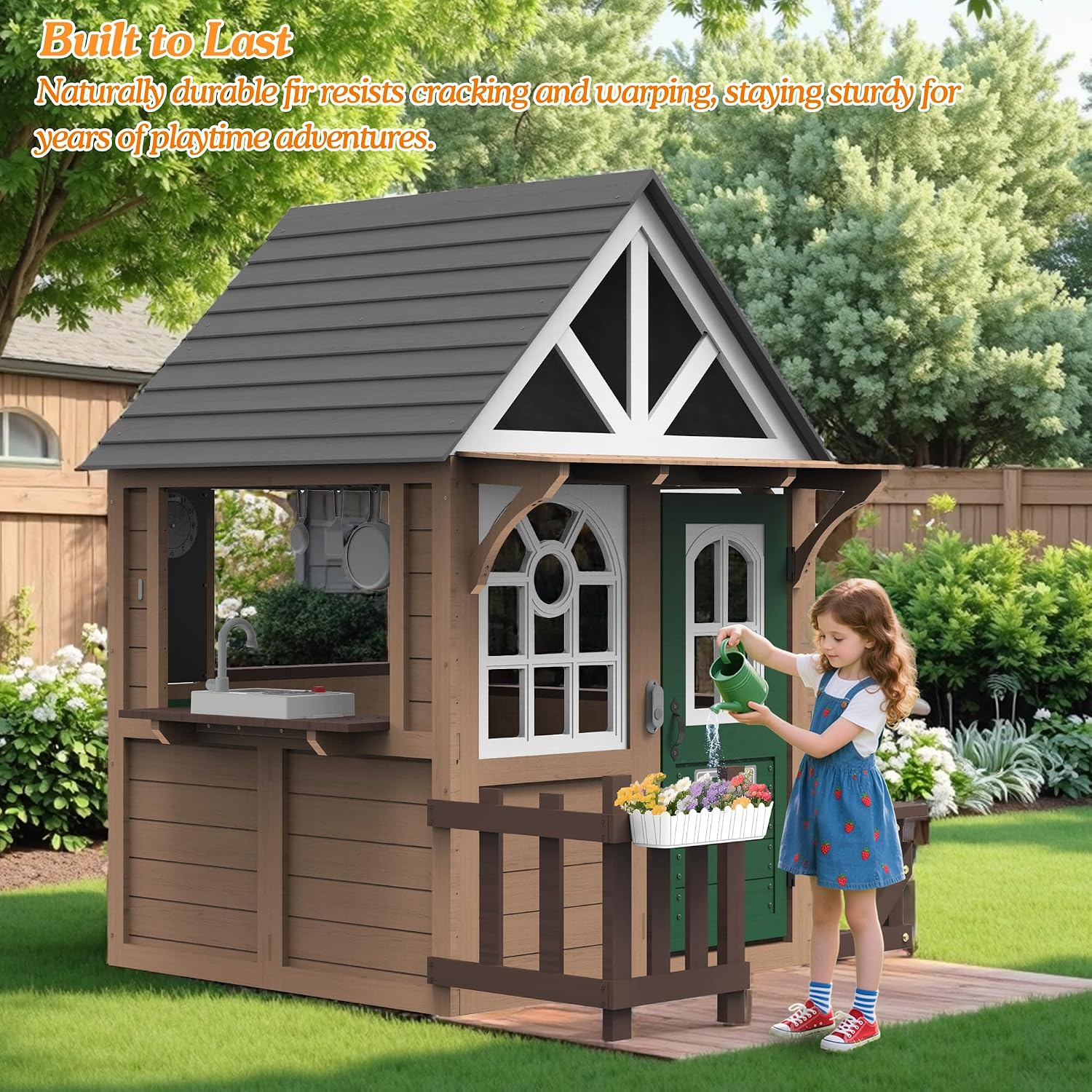Casa de Juegos para Niños Seiz - Kids Outdoor Wooden Playhouse reseña y precio