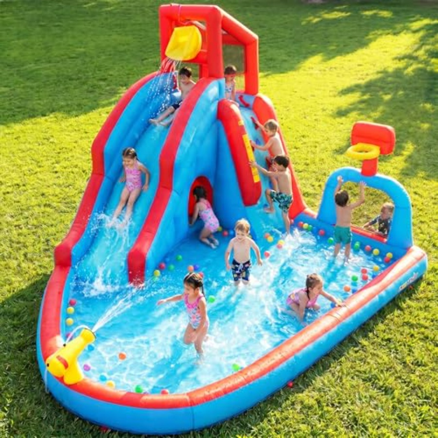 Tobogán acuático inflable para - Kids Outdoor Inflatable Water Slide reseña y precio