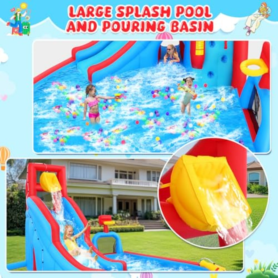 Tobogán acuático inflable para - Kids Outdoor Inflatable Water Slide reseña y precio