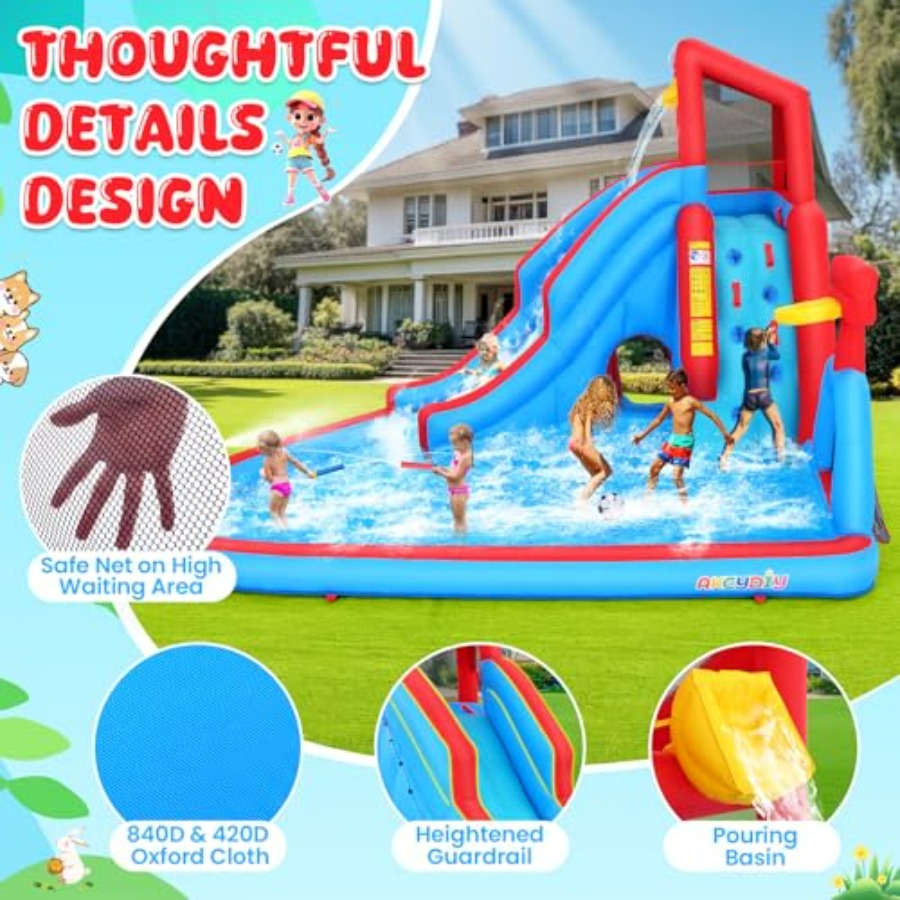 Tobogán acuático inflable para - Kids Outdoor Inflatable Water Slide reseña y precio