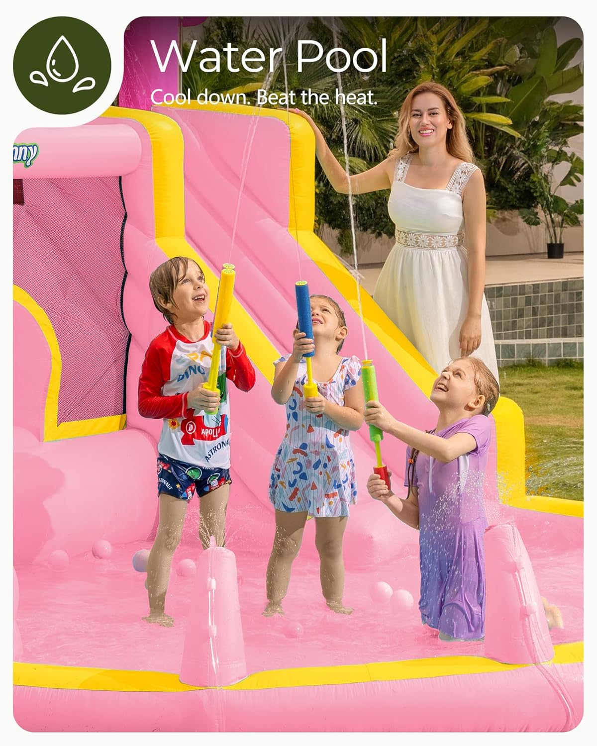 Tobogán Acuático Inflable Rosa - Kids Outdoor Inflatable Water Slide reseña y precio