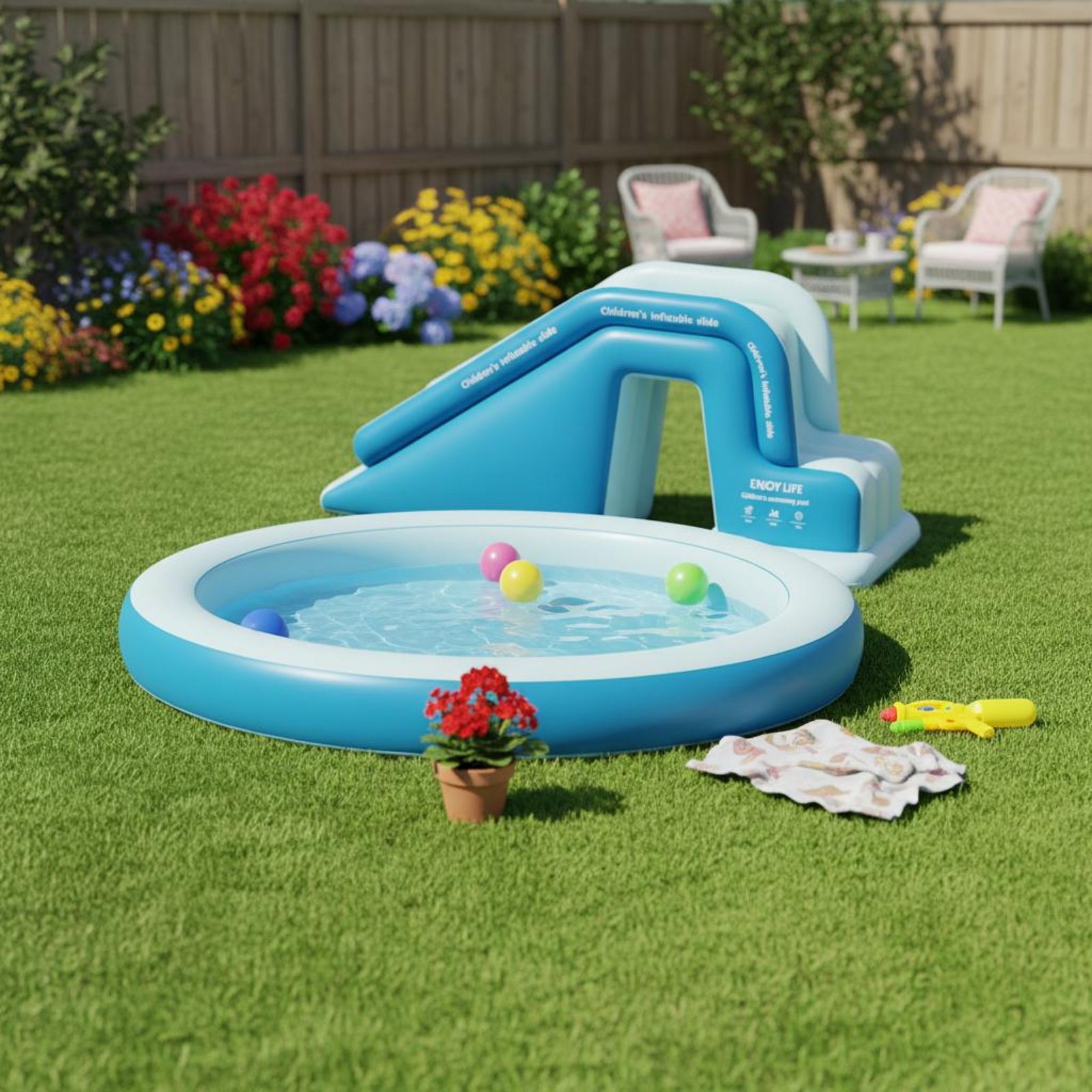 Tobogán Inflable para Piscina, - Kids Outdoor Inflatable Water Slide reseña y precio