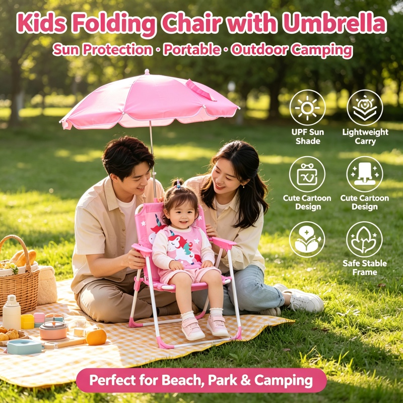 Silla plegable para niños con  - Kids Outdoor Umbrella Chair reseña y precio