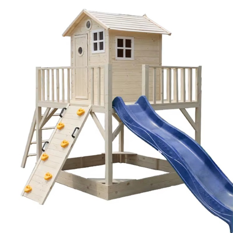Casa de Juegos de Madera para  - Kids Outdoor Wooden Playhouse reseña y precio