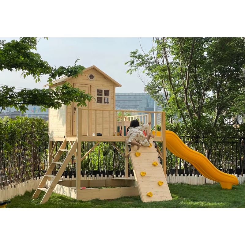 Casa de Juegos de Madera para  - Kids Outdoor Wooden Playhouse reseña y precio