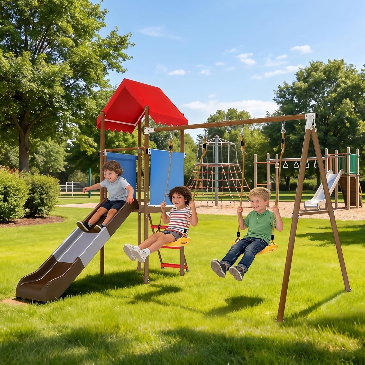 Columpio de Metal para Niños c - Kids Outdoor Garden Set reseña y precio