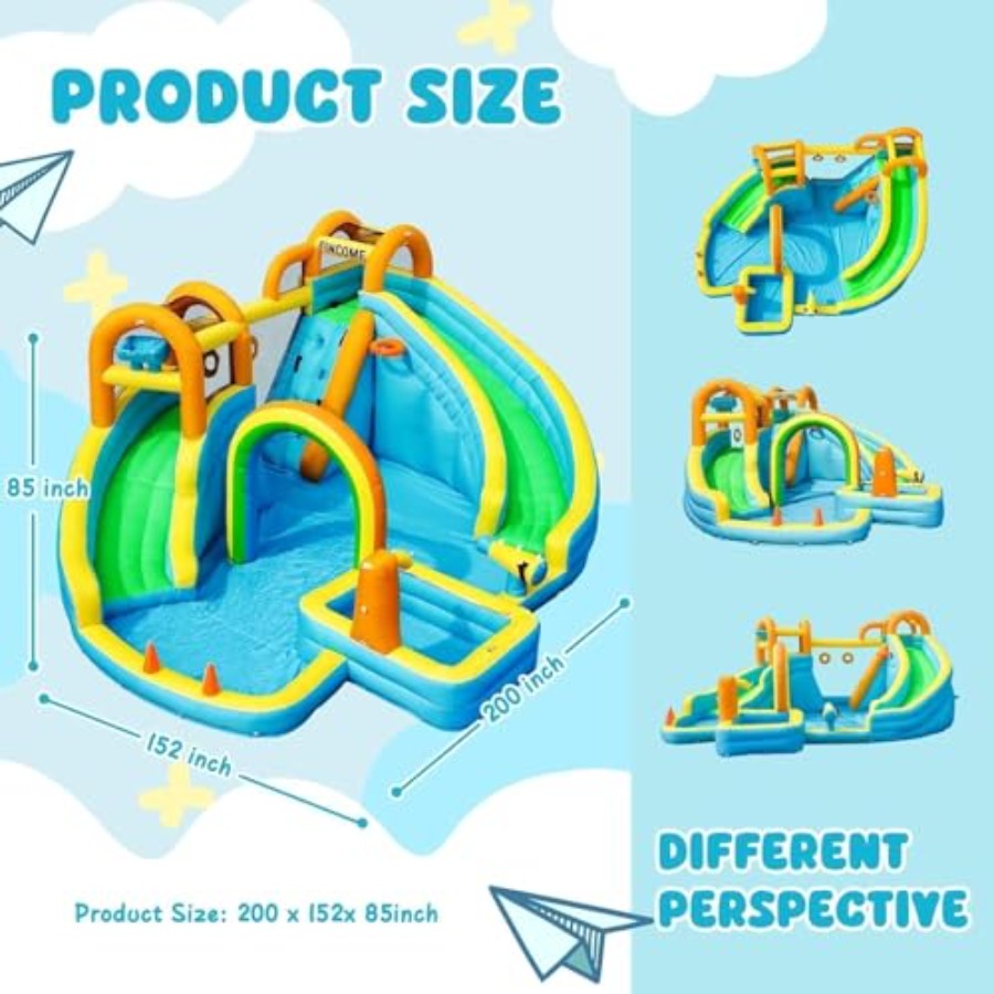 Parque acuático inflable para  - Kids Outdoor Inflatable Water Slide reseña y precio