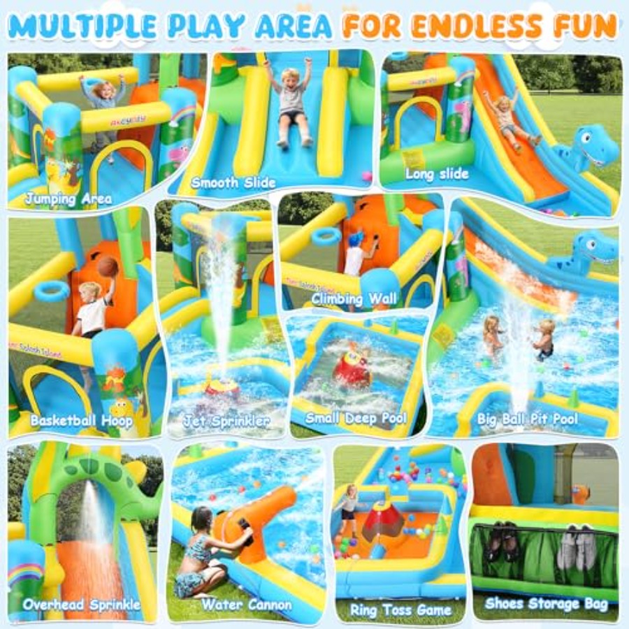 Tobogán acuático inflable para - Kids Outdoor Inflatable Water Slide reseña y precio