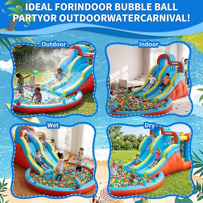 Parque Acuático Inflable 8 en  - Kids Outdoor Inflatable Water Slide reseña y precio