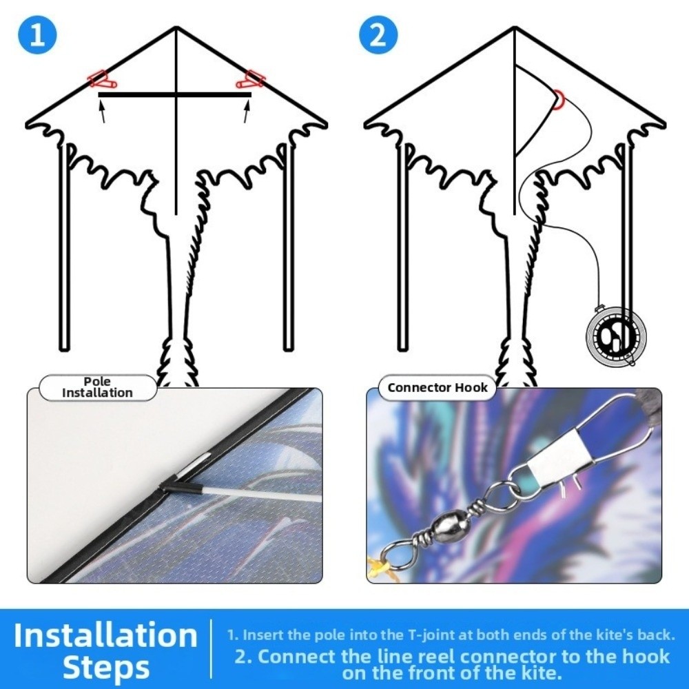 Cometa Dragón Azul Air Snake c - Kite Easy Fly Kids reseña y precio