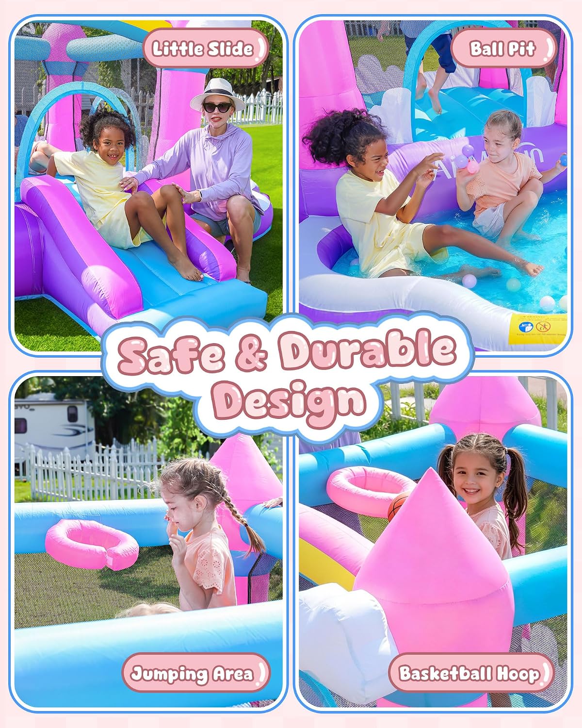 Castillo Inflable Rosa para Ni - Kids Outdoor Inflatable Water Slide reseña y precio