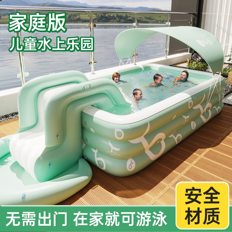 Piscina inflable reforzada con - Kids Outdoor Inflatable Water Slide reseña y precio