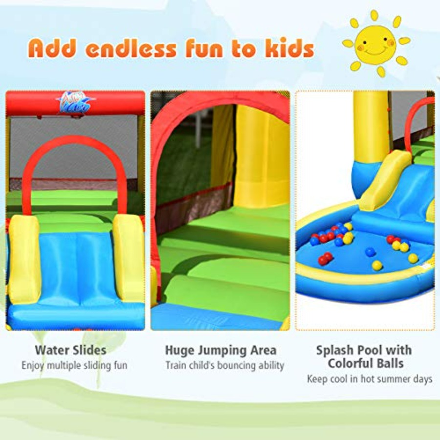 Casa inflable para niños de 3  - Kids Outdoor Inflatable Water Slide reseña y precio
