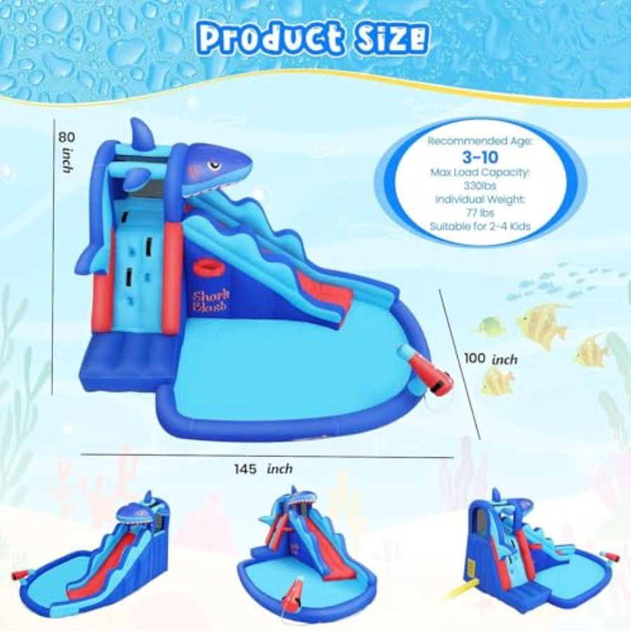 Tobogán acuático inflable para - Kids Outdoor Inflatable Water Slide reseña y precio