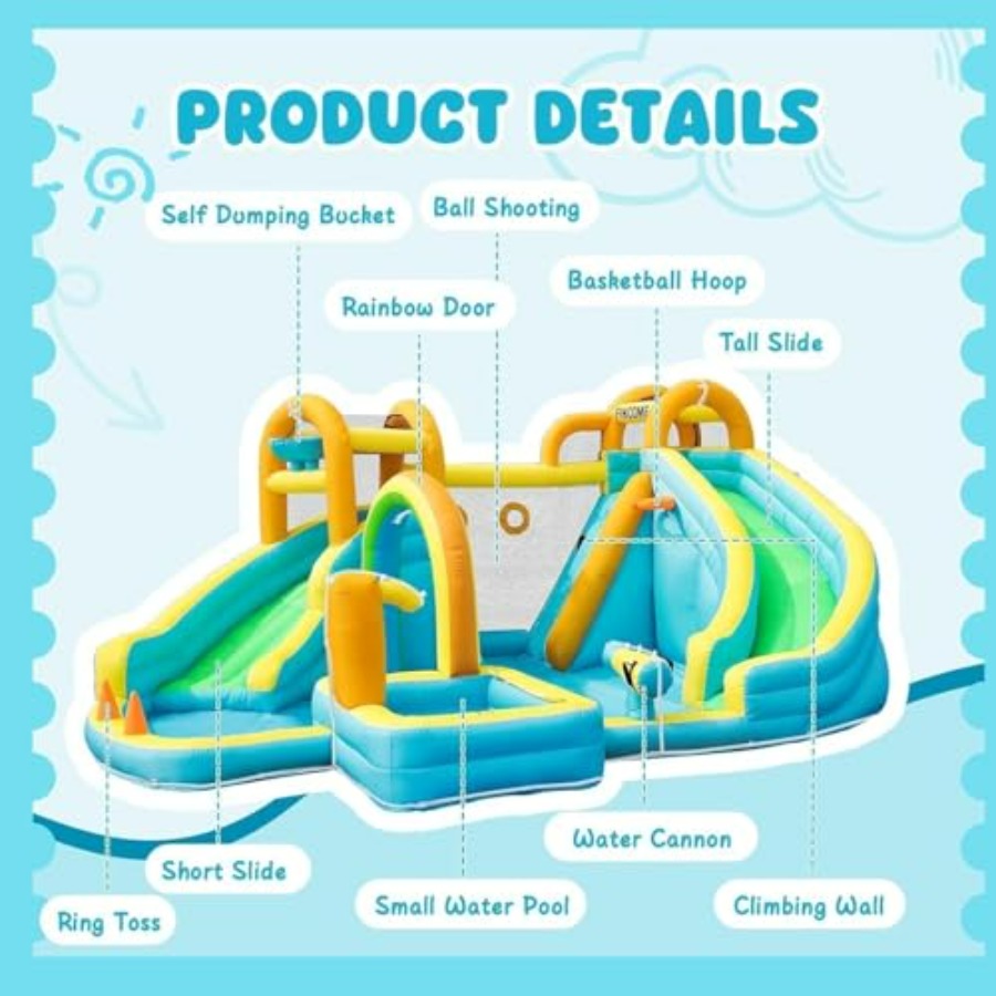 Tobogán acuático inflable para - Kids Outdoor Inflatable Water Slide reseña y precio