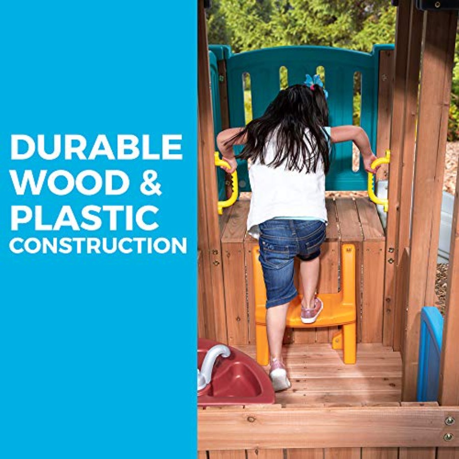 Woodland Adventure Playhouse & - Kids Outdoor Wooden Playset reseña y precio