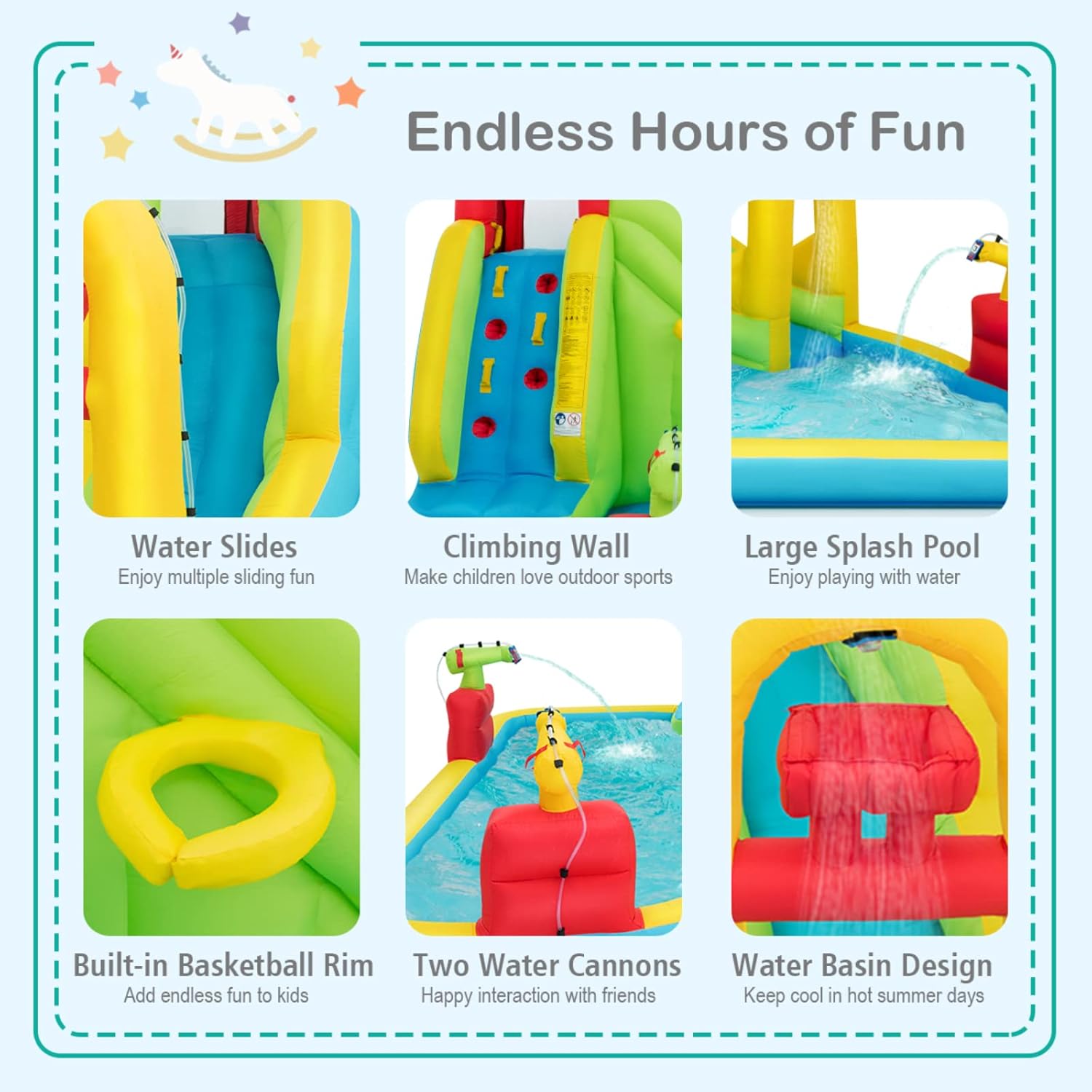 Mega Parque Acuático Inflable  - Kids Outdoor Inflatable Water Slide reseña y precio