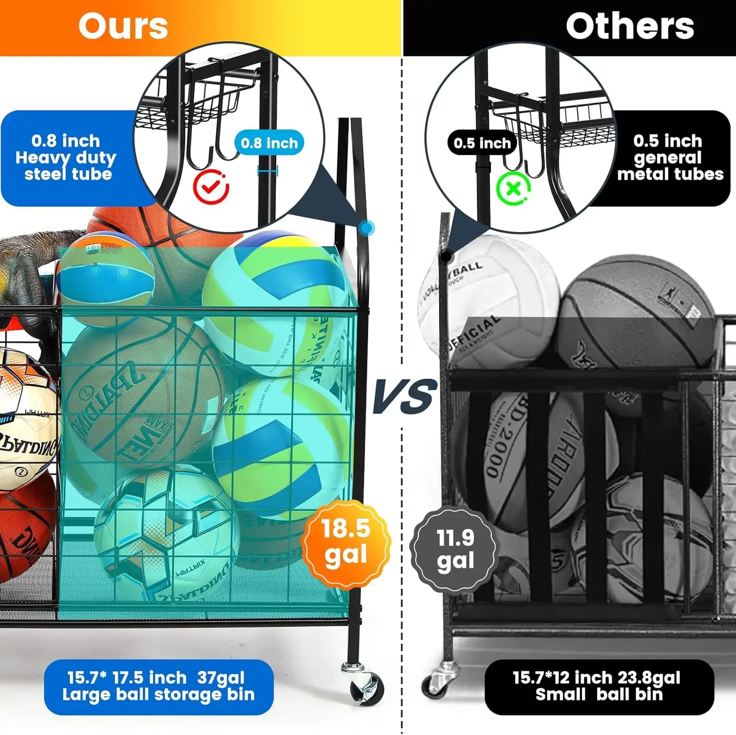 Organizador de Balones de Balo - Kids Outdoor Gym reseña y precio
