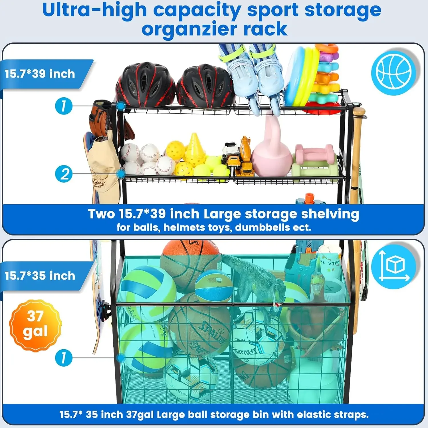 Organizador de Balones de Balo - Kids Outdoor Gym reseña y precio