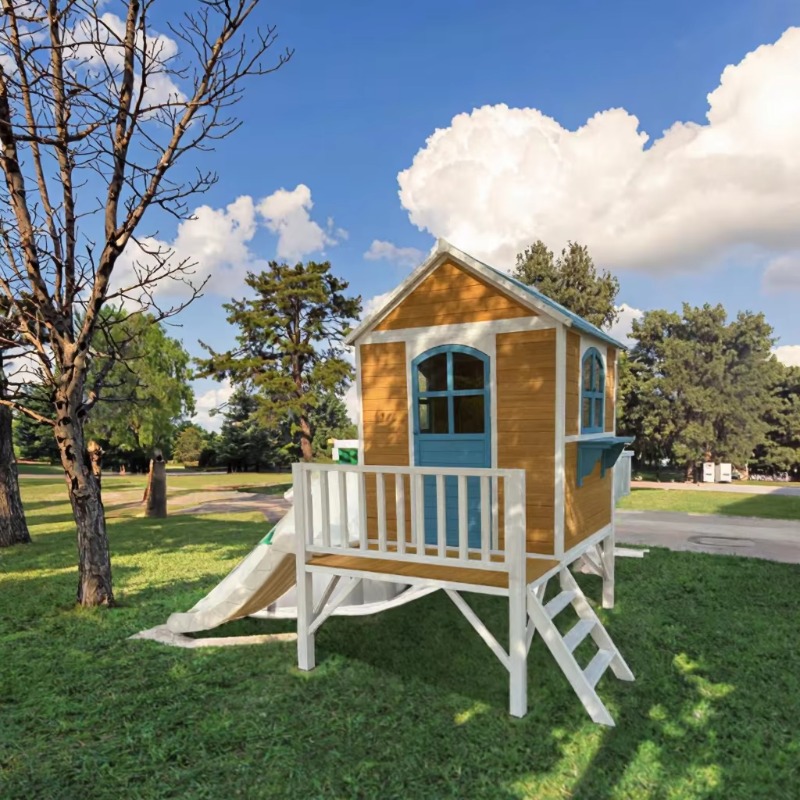 Moderna Casa de Juegos Infanti - Kids Outdoor Wooden Playhouse reseña y precio