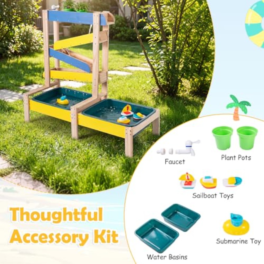 Juego de actividades al aire l - Kids Outdoor Wooden Playset reseña y precio