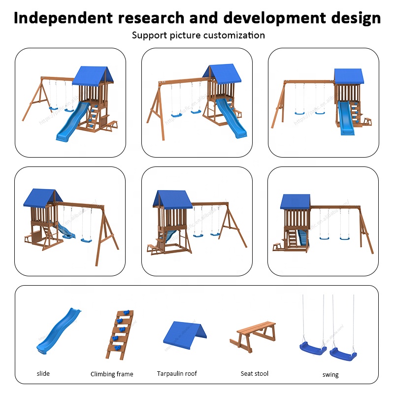 Centro de Juegos - Parque Infa - Kids Outdoor Wooden Playset reseña y precio
