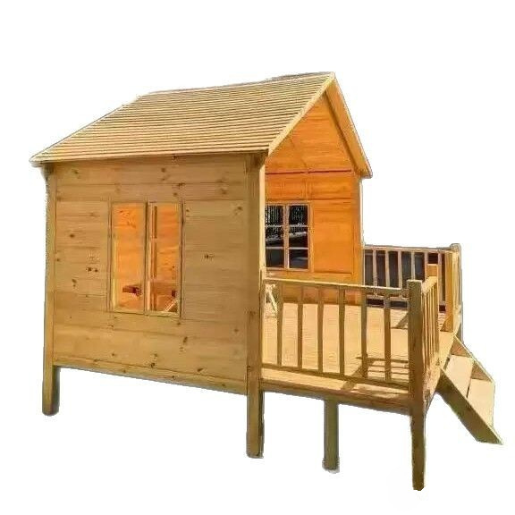 Conjunto móvil al aire libre,  - Kids Outdoor Wooden Playhouse reseña y precio
