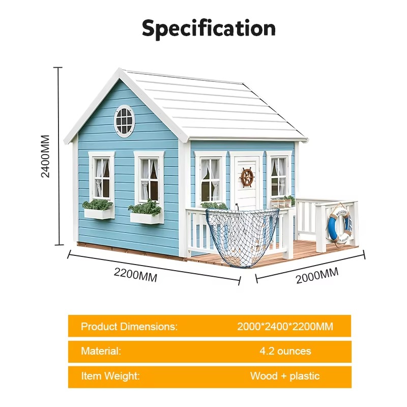 Casa de Juegos de Madera para  - Kids Outdoor Wooden Playhouse reseña y precio